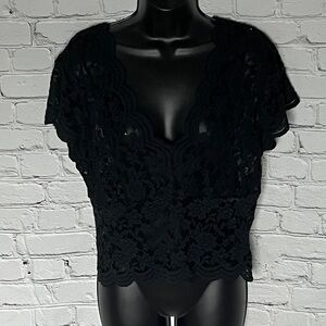 Chic Black Lace Blouse for Women